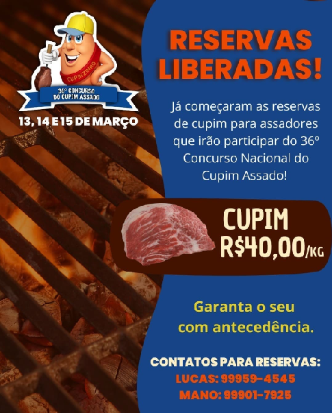 Pato Bragado inicia venda de cupim para o 36º Concurso Nacional do Cupim Assado