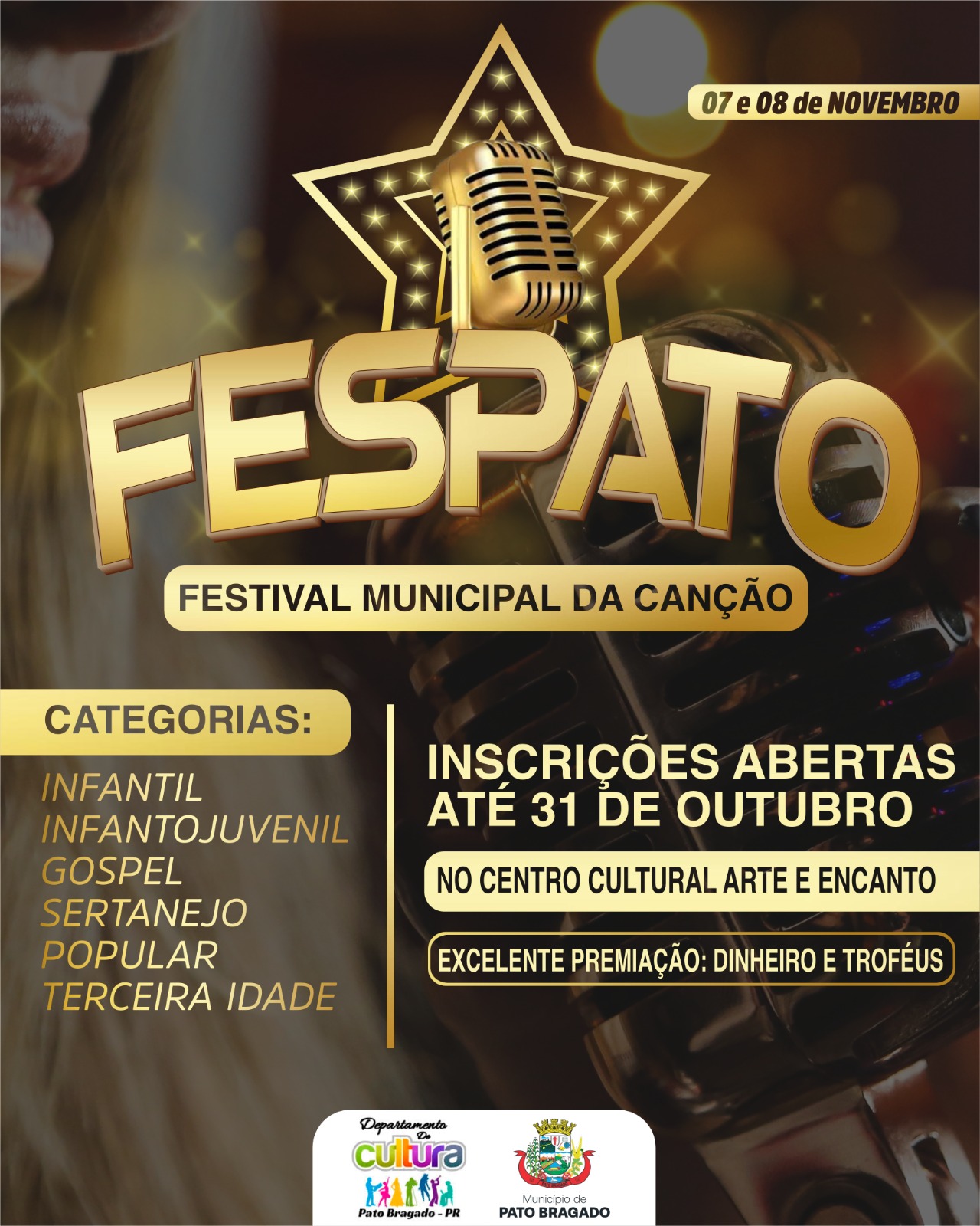 Abertas inscrições para o Festival da Canção de Pato Bragado – FESPATO