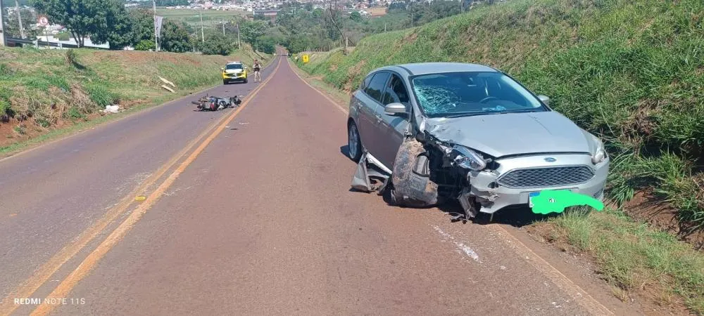 Motociclista resulta com ferimentos graves próximo a Toledo