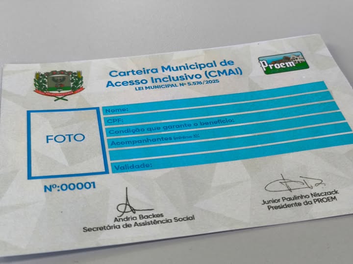 Credenciamento para Carteira Municipal de Acesso Inclusivo acontece de hoje até sexta-feira em Marechal Rondon