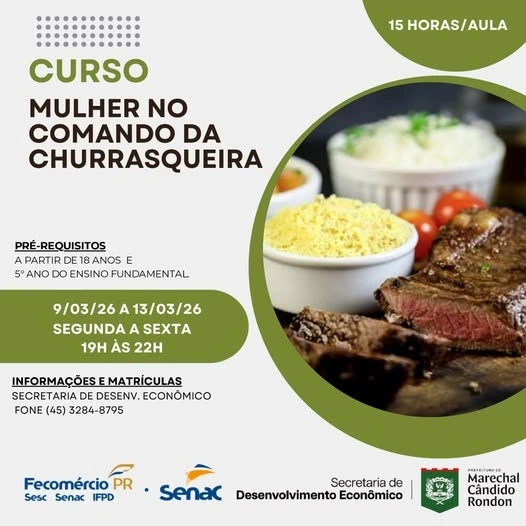 Prefeitura e Senac Marechal promovem o curso Mulher no Comando da Churrasqueira