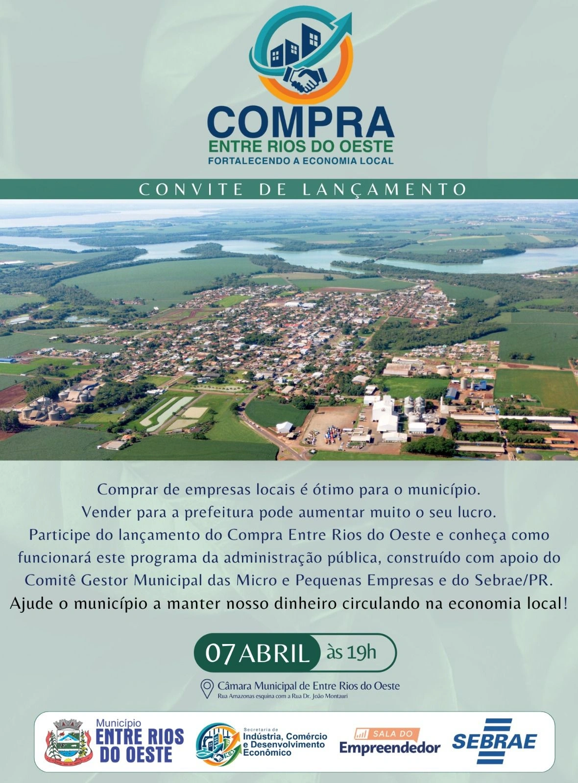 Entre Rios do Oeste lança programa para fortalecer empresas locais e impulsionar economia