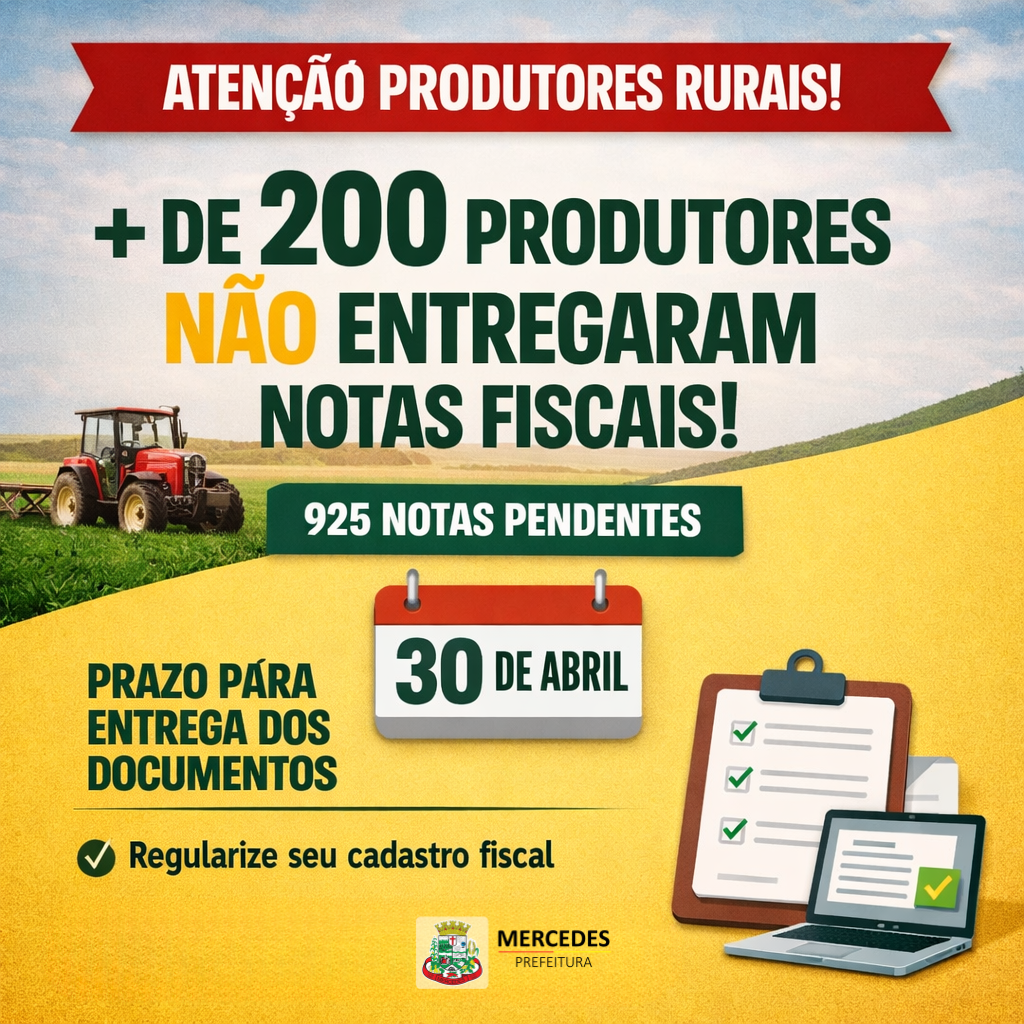 Mais de 200 produtores ainda não entregaram notas fiscais em Mercedes