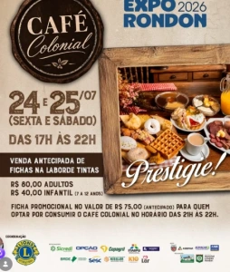 Café Colonial será servido na sexta e no sábado durante a Expo Rondon 2026