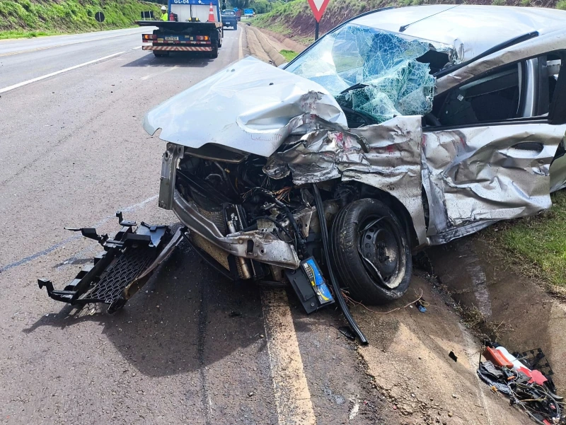 Acidente grave é registrado na BR-163 próximo ao viaduto do Contorno Oeste em Marechal Rondon