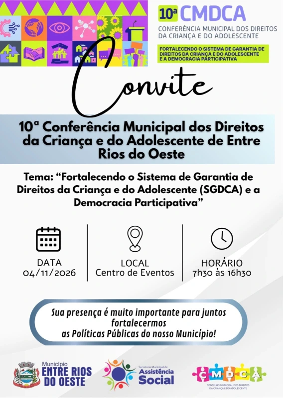 CMDCA de Entre Rios do Oeste prepara conferência sobre os direitos de crianças e adolescentes