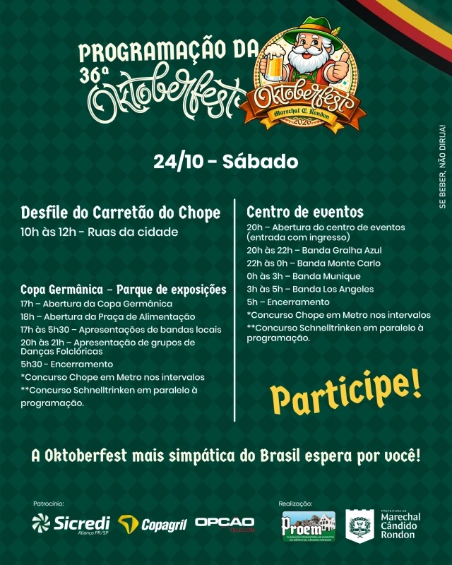 OKtoberfest de Marechal Rondon continua neste sábado