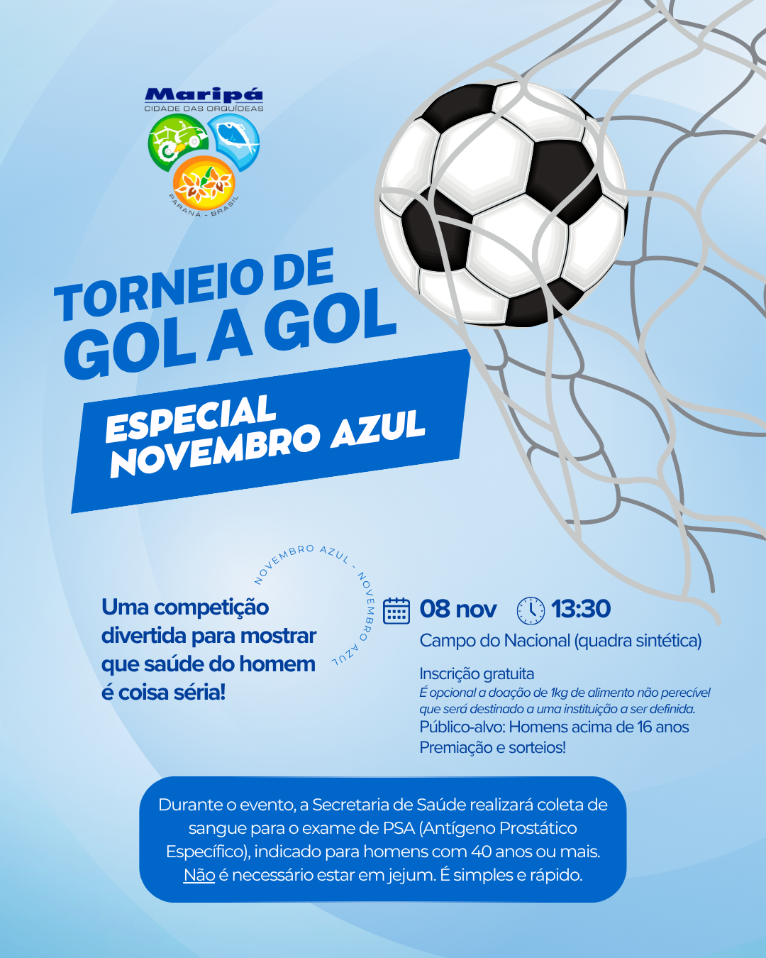 Maripá promove Torneio de Gol a Gol em apoio à campanha Novembro Azul