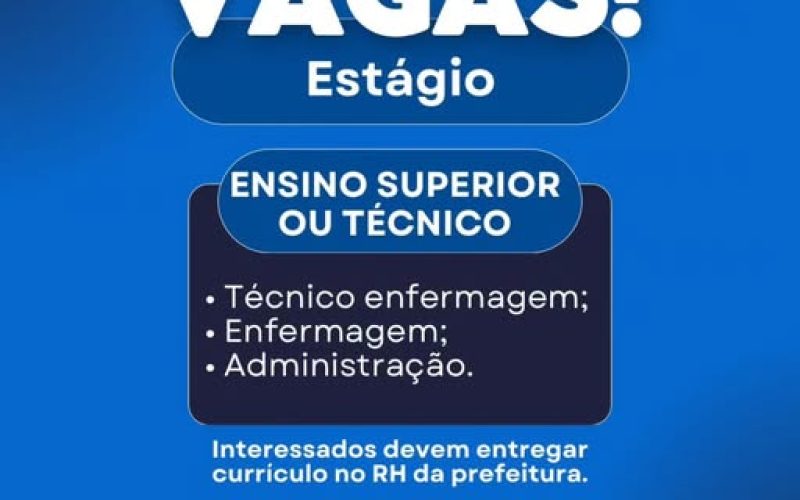 Secretaria de Saúde de Nova Santa Rosa abre vagas de estágio em diversas áreas
