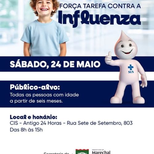 Força-tarefa contra a influenza acontece neste sábado em Marechal Cândido Rondon