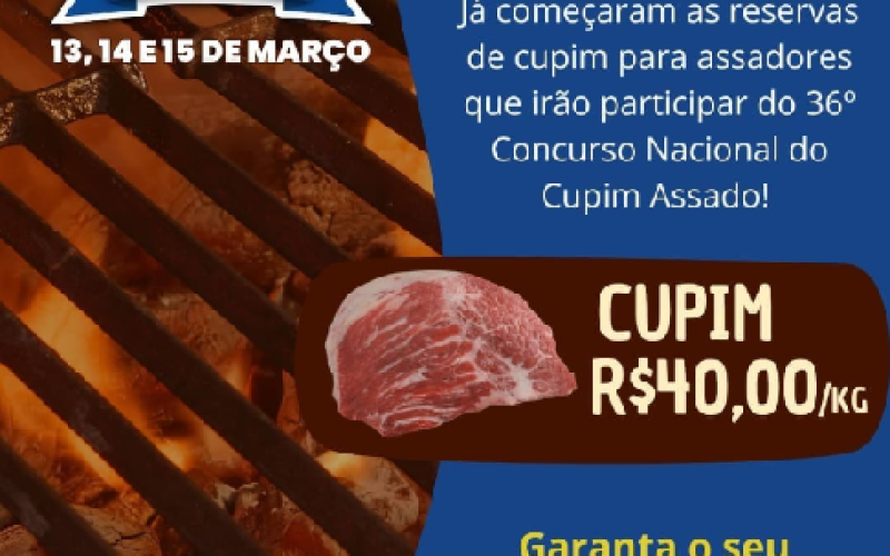 Pato Bragado inicia venda de cupim para o 36º Concurso Nacional do Cupim Assado