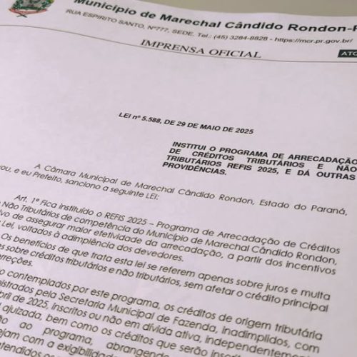 REFIS 2025 terá início na segunda-feira em Marechal Cândido Rondon
