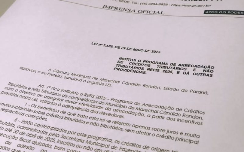 REFIS 2025 terá início na segunda-feira em Marechal Cândido Rondon