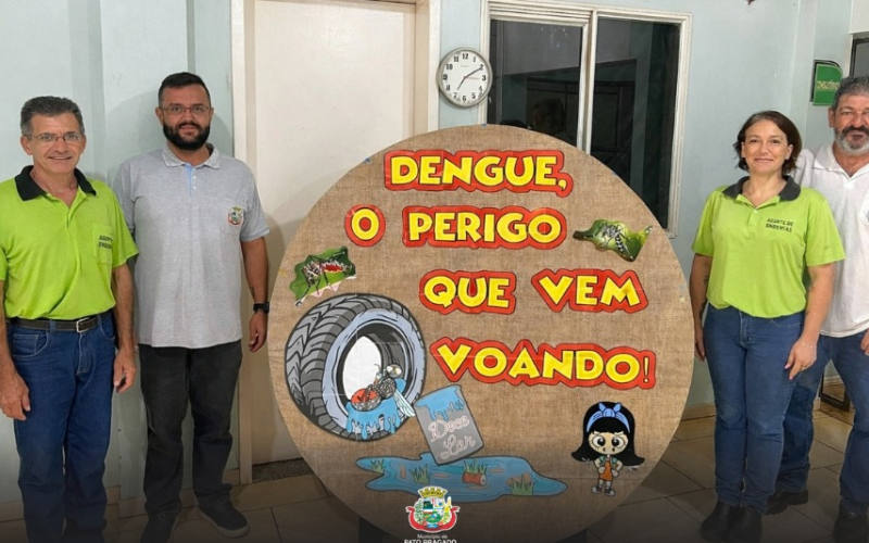 Equipe de Vigilância Ambiental e Endemias de Pato Bragado Instala Painéis Informativos sobre cuidados com a dengue