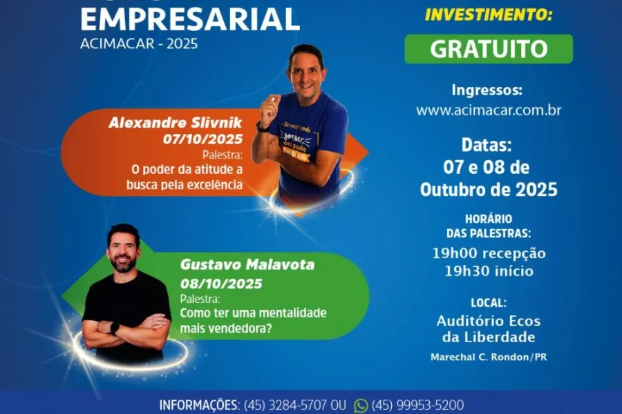 Acimacar define programação do Fórum Empresarial 2025