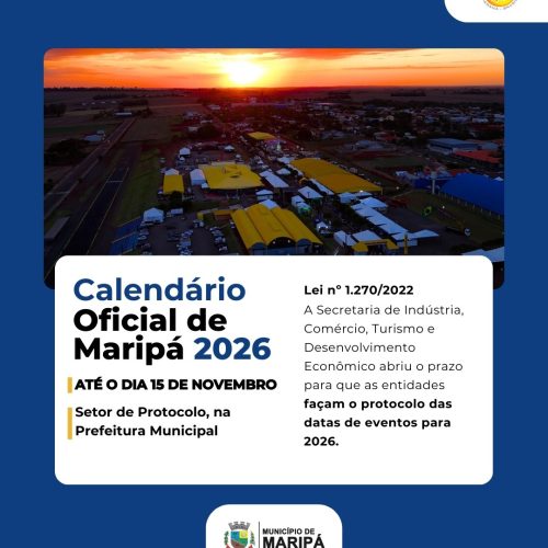 Prazo para inclusão de eventos no Calendário Oficial 2026 termina esta semana