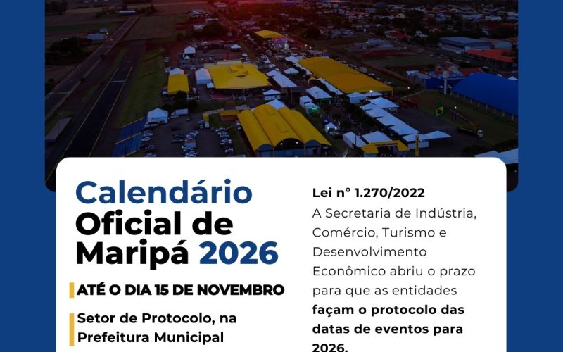 Prazo para inclusão de eventos no Calendário Oficial 2026 termina esta semana