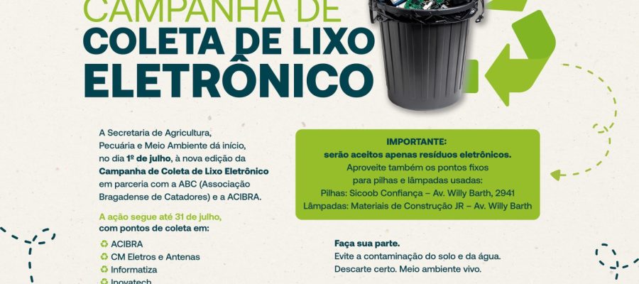 Campanha de Coleta de Lixo Eletrônico em Pato Bragado