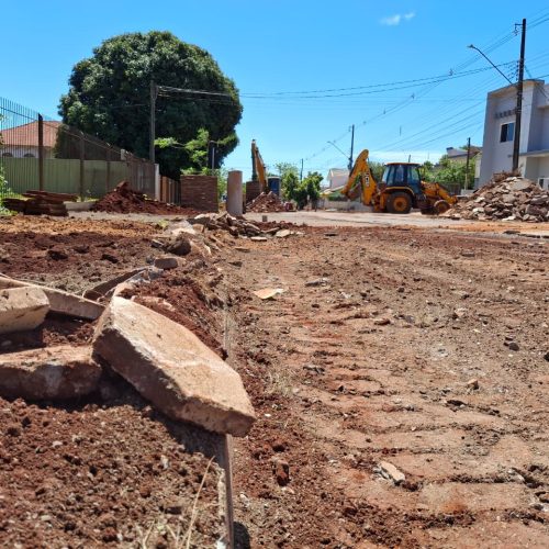 Remodelação da rua Minas Gerais é iniciada em Marechal Cândido Rondon