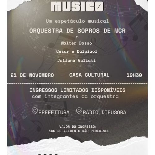 Dia do Músico será celebrado em Marechal Rondon com espetáculo da Orquestra de Sopros