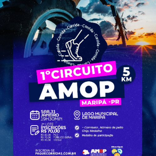 Definida data para o Circuito AMOP de Corrida de Rua — etapa Maripá
