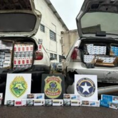 Policia apreende veículos com cigarros Paraguaios