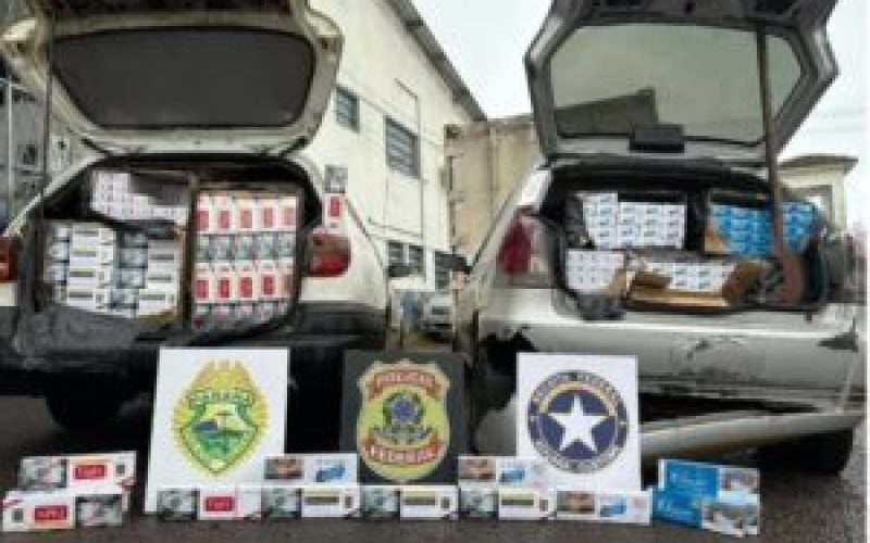 Policia apreende veículos com cigarros Paraguaios