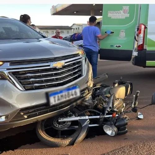 Motociclista fratura o pé em acidente em Nova Santa Rosa