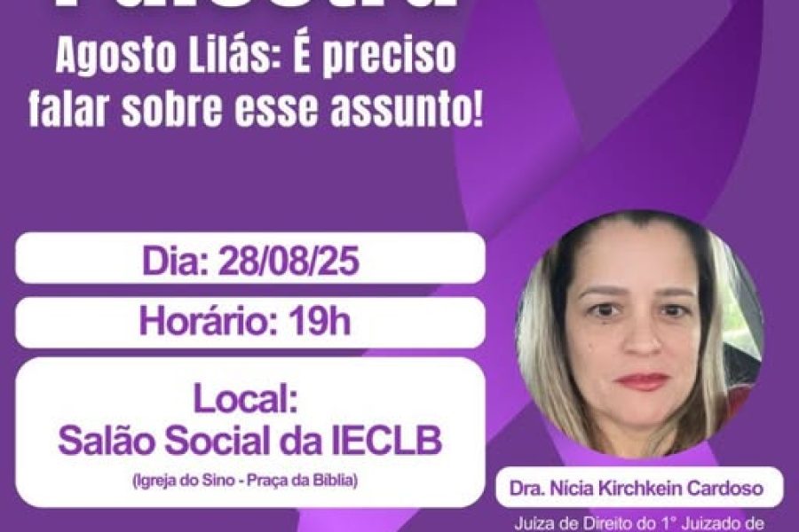 Juíza ministrará palestra sobre enfrentamento à violência contra a mulher na noite desta quinta-feira (28) em Nova Santa Rosa