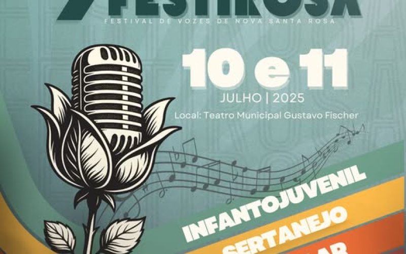Inscrições para o 9º Festirosa – Festival de Vozes de Nova Santa Rosa seguem abertas até dia 20 de junho