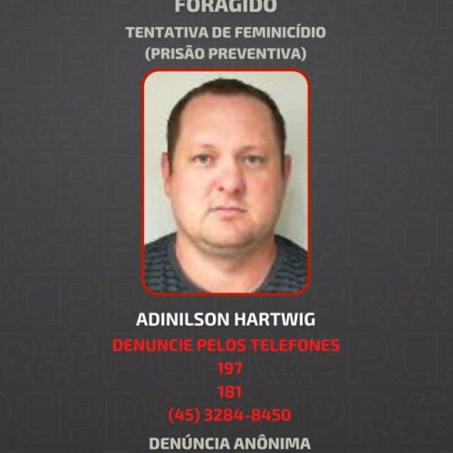 Foragido: Polícia Civil divulga foto de suspeito de feminicídio no interior de Marechal Rondon