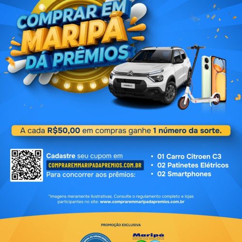 Campanha “Comprar em Maripá dá Prêmios” vai sortear um carro zero Km