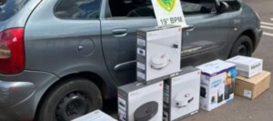 Ação conjunta com helicóptero apreende eletrônicos de origem estrangeira