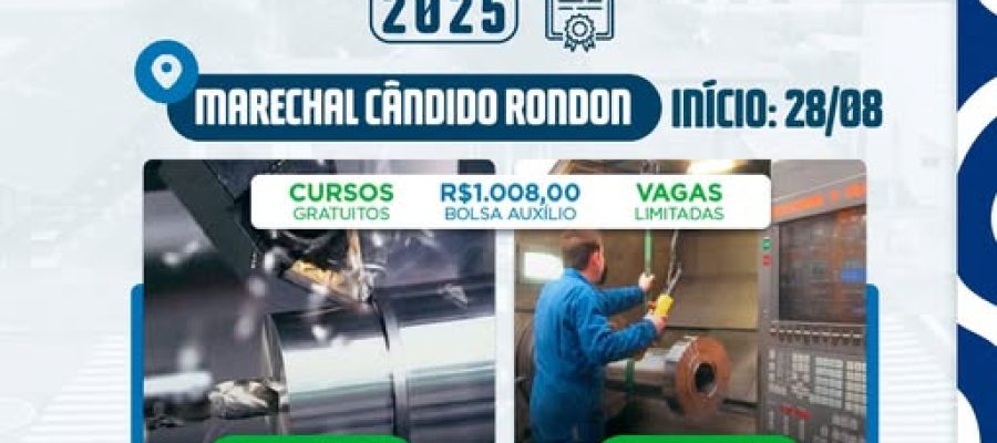 Prefeitura promove qualificação gratuita em “Operação de Torno e Centro de Usinagem de CNC”