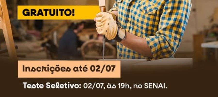 Curso gratuito de marcenaria básica tem início prorrogado