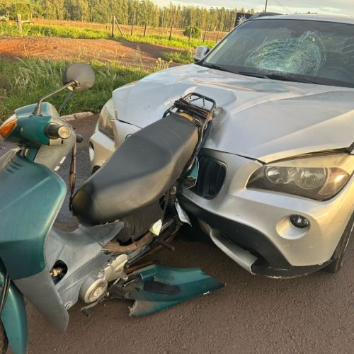 Moto fica ‘cravada’ e homem morre em grave acidente na BR-163 em Guaíra