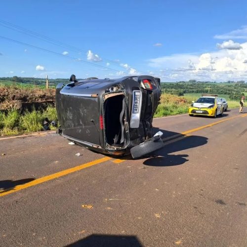 Capotamento de veiculo deixa 02 feridos graves entre Marechal Rondon e Nova Santa Rosa