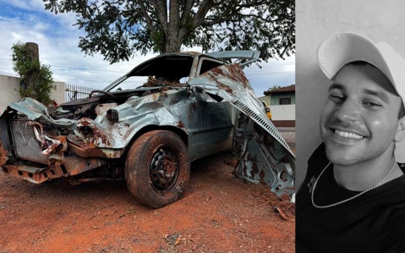 Ford Escort fica destruído após capotar e fazer uma vítima fatal em Nova Santa Rosa